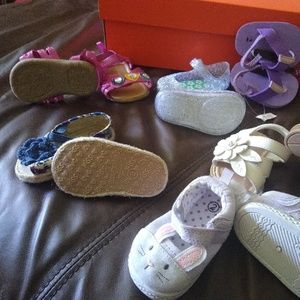 Baby Girl Sandals and One pair of shoes.
